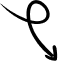 Arrow pointing to pie chart